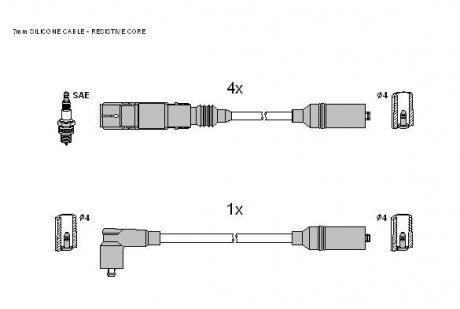 Комплект кабелей зажигания STARLINE ZK 0562
