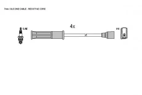 Комплект кабелей зажигания STARLINE ZK 8324