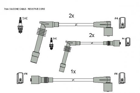 Комплект кабелів запалювання STARLINE ZK 8612