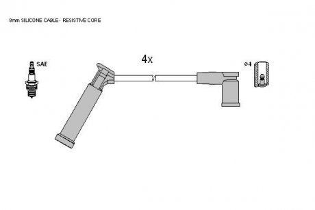 Комплект кабелів запалювання STARLINE ZK 8856