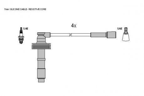 Комплект кабелів запалювання STARLINE ZK 9084