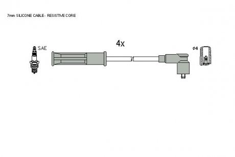 Комплект кабелів запалювання STARLINE ZK 9124