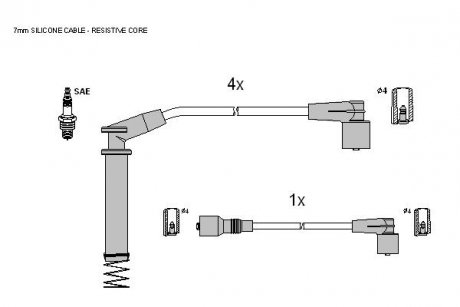 Комплект кабелей зажигания STARLINE ZK 9532