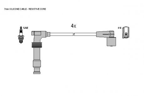 Комплект кабелів запалювання STARLINE ZK 9822