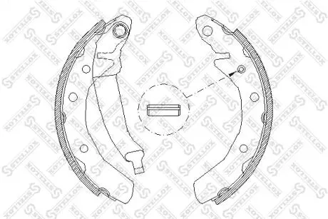 Колодки задние тормозные Daewoo Matiz 98- (барабанные) (180x30) STELLOX 097 100-SX
