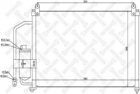 Радіатор кондиціонера Daewoo Lanos 1.4-1.6 STELLOX 10-45042-SX (фото 1)