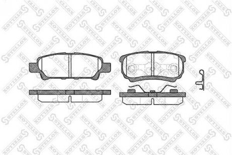 Колодки задні гальмівні Mitsubishi Lancer/Outlander 01- (Akebono) STELLOX 1062 002-SX