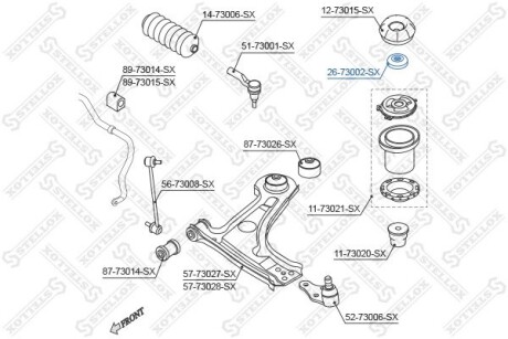 Підшипник опори амортизатора (перед) Chevrolet Lacetti STELLOX 26-73002-SX