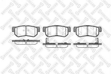 Колодки задні гальмівні Hyundai Sonata (EF/NF)/Tucson (JM)/Kia Sportage II (Akebono) STELLOX 757 002B-SX (фото 1)