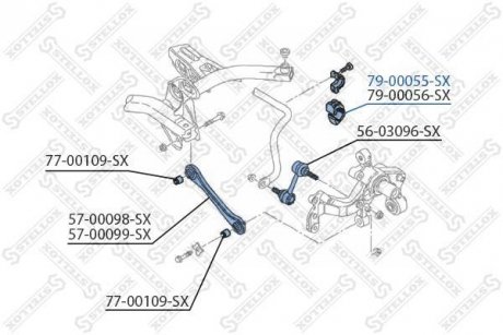 Втулка стабілізатора (заднього) Skoda Octavia II/Superb II/VW Golf V/VI/Passat (B6/B7) (d=18.5mm) STELLOX 79-00055-SX (фото 1)