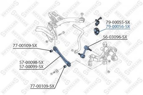 Втулка стабилизатора (заднего) Skoda Octavia II/Superb II/VW Golf V/VI/Passat (B6/B7) (d=20.7mm) STELLOX 79-00056-SX