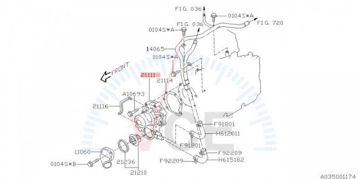 Насос водяной двигателя SUBARU 21111AA280 (фото 1)