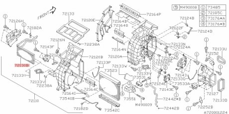 Радіатор печі салону SUBARU 72130XA00A