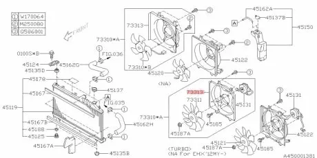 Кожух вентилятора радіатора охолодження SUBARU 73313FJ001