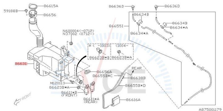 Бачок омывателя SUBARU 86631SC000 (фото 1)