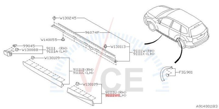 Накладка панели задней двери SUBARU 91112SG152 (фото 1)