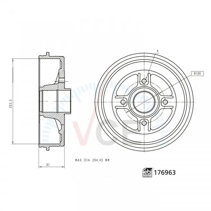 Барабан тормозной (задний) SWAG 33103820 (фото 1)
