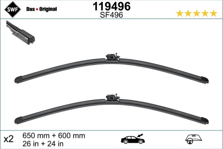 Щетки стеклоочистителя (650/600 мм) MB Sprinter (W907/W910) 18- SWF 119496