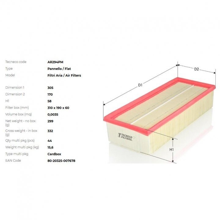Фильтр воздушный db w124 280/320 93> Tecneco AR294PM (фото 1)