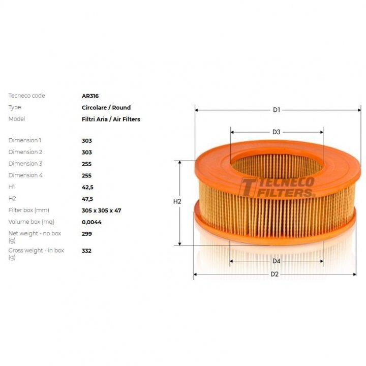 Повітряний фільтр Tecneco AR316 (фото 1)