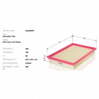 Фильтр воздушный ford fiesta iv 1.3-1.8td 96- Tecneco AR469PM