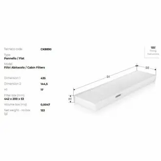 Фильтр салона peugeot boxer 94-, citroen, fiat (с конд. Tecneco CK8890