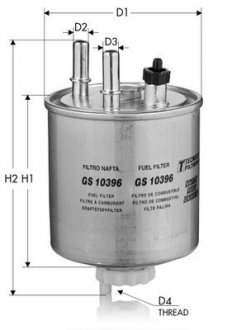 Фільтр паливний без датч води Tecneco GS10396