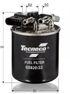 Фильтр топливный с датчиком воды Tecneco GS820/22