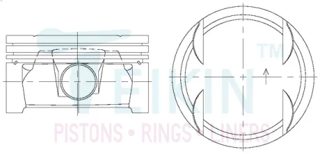 Поршень с пальцем +0.5 мм (к-кт на двигатель) m272 TEIKIN 29605-050