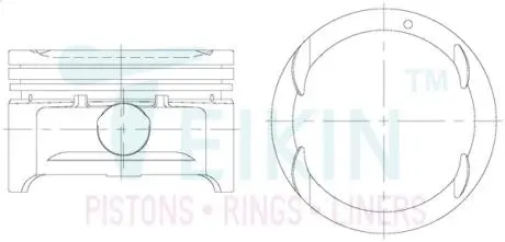 Поршень с пальцем (к-кт на двигатель) aveo-ii (chevrolet) (96389106), TEIKIN 30105-100
