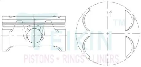 Поршень з пальцем (к-кт на двигун) (12646457), TEIKIN 30118-050