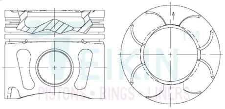 Поршень с пальцем (к-кт на двигатель) fiat pilo 1.3l jtd (12111-83ka0), TEIKIN 34129A-STD
