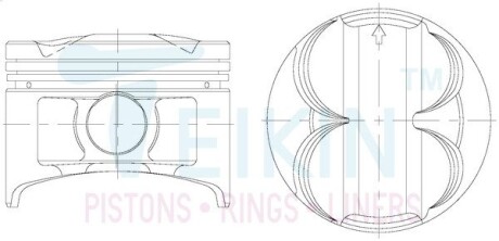 Поршень з пальцем (к-кт на двигун) 81/4cyl/1-1.2-2.8(b16a2) (13010-p30-g00), TEIKIN 38155-050