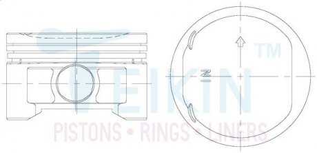 Поршень з пальцем (к-кт на двигун) 75/4cyl/1-1.2-2(d17a2) (13010-plr-a00), TEIKIN 38169-050 (фото 1)