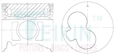 Поршень ремонт (+0.50мм) (к-кт на мотор) Isuzu 4JG2-T Alfin Gallery Monerey, Campo 3.1TD TEIKIN 39660AG050