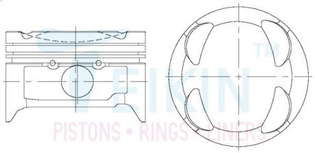 Поршень із пальцем +0.50мм (к-кт на двигун) fp TEIKIN 42202-050