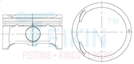 Поршень із пальцем (к-кт на двигун) TEIKIN 42205-100