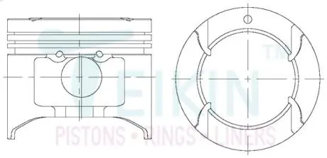 Поршень с пальцем +0.50мм (к-кт на двигатель) B3-III TEIKIN 42217-050