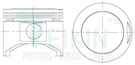 Поршень с пальцем (к-кт на двигатель) 77/4cyl/1.2-1.5-4(e3-ii) (e301-23-200), TEIKIN 42652-STD