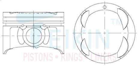 Поршень з пальцем (к-кт на двигун) 78/4cyl/1.2-1.5-3(zl-ve) (zly2-11-sao), TEIKIN 42672-STD