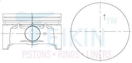 Поршень з пальцем (к-кт на двигун) 83/4cyl/1.2-1.2-2.5(l8) (l8y1-11-010), TEIKIN 42676-050 (фото 1)