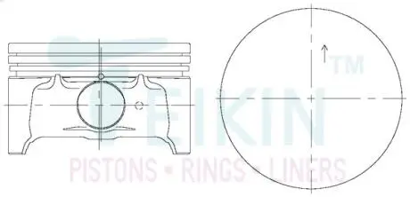 Поршень с пальцем (к-кт на двигатель) 83/4cyl/1.2-1.2-2.5(l8) (l8y1-11-010), TEIKIN 42676-STD