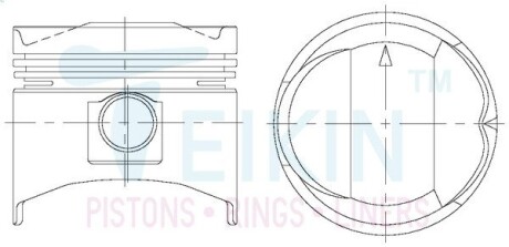 Поршень с пальцем (к-кт на двигатель) 80.6/4cyl/2-2-4(4g62) (md040571), TEIKIN 43154-STD