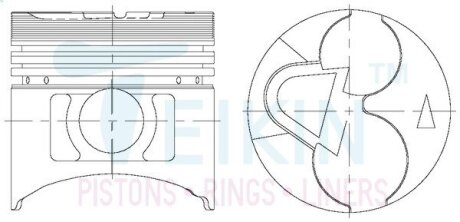 Поршні стандартні mitsubishi 4d55,4d56, d4bx hyundai h100 TEIKIN 43171ASTD