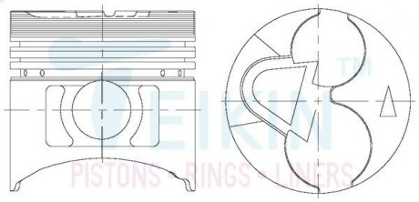 Поршень з пальцем (к-кт на двигун) 91.1/4cyl/2.5-2-4(4d55,4d56) (md050021), TEIKIN 43171-STD (фото 1)