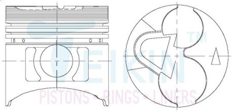 Поршни +1.00mm 4d56t/d4bf-t mitsubishi pajero, l200, l300/hyundai h100, h1, gallop TEIKIN 43173100