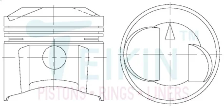 Поршень с пальцем STD (к-кт на двигатель) Mitsubishi G37B TEIKIN 43195-STD