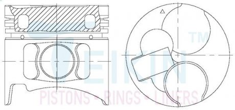 Поршень з пальцем (к-кт на двигун) 95/4cyl/2.3-2-4(4m40-t) (me200689), TEIKIN 43232-050 (фото 1)
