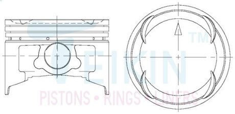 Поршни ремонт mitsubishi 3000gt 6g72t TEIKIN 43235100