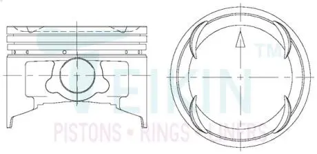 Поршни ремонт mitsubishi 3000gt 6g72t TEIKIN 43235100